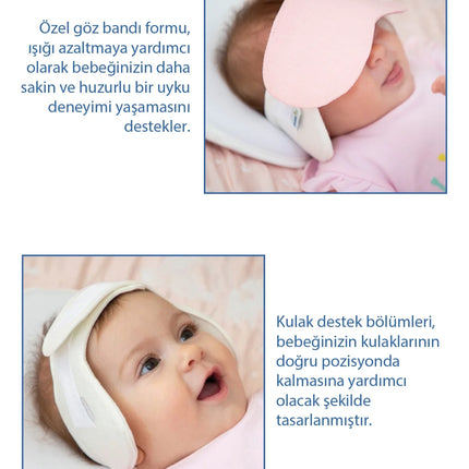 Babyjem Kepçe Kulak Önleyici ve Uyku Bandı Pudra