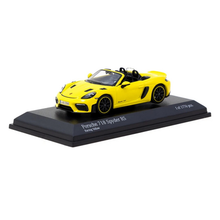 Tarmac Works x Minichamps 1/64 Porsche 718 Spyder RS ​​Racing Yellow