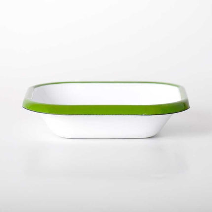 Enamel Square Mini Appetizer Plate Grass Green 11 cm