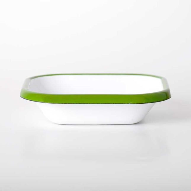 Enamel Square Mini Appetizer Plate Grass Green 11 cm