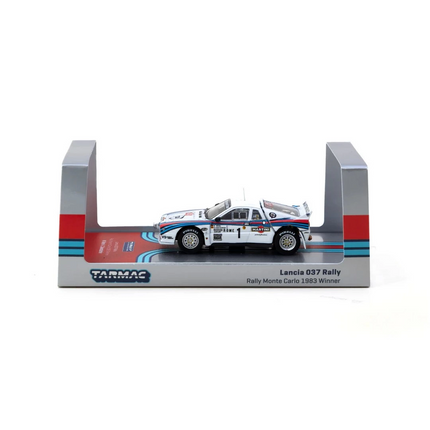 Tarmac Works 1/64 Lancia 037 Rally Rally Monte Carlo 1983 #1 with Tarmac Cards
