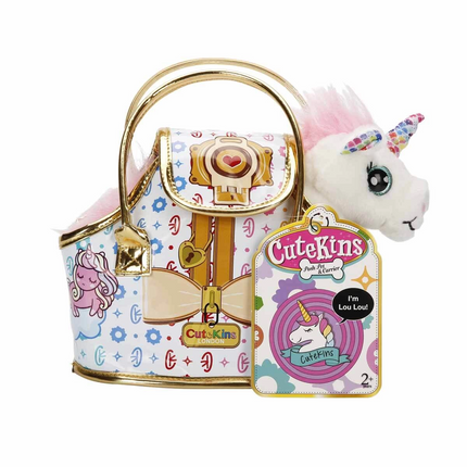 Cutekins Plush Unicorn Lou Lou with Carrying Bag