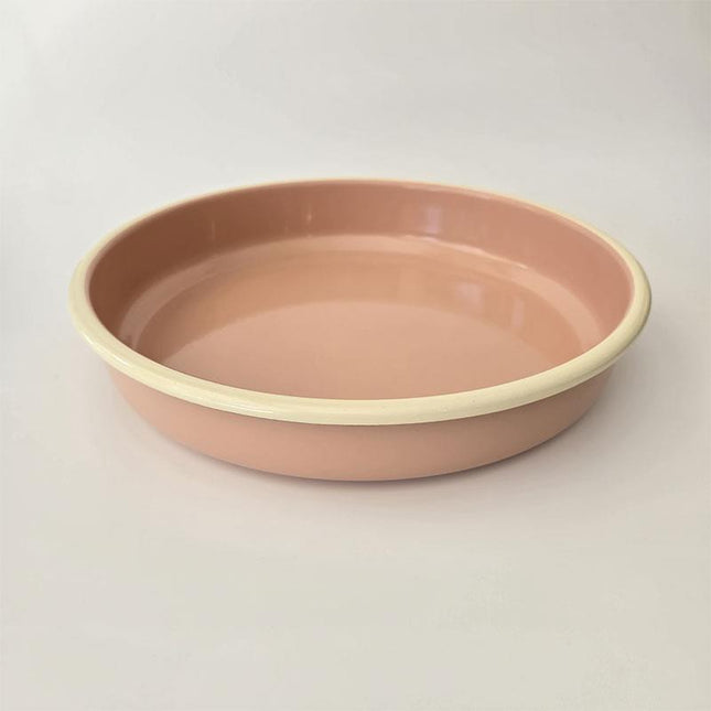Enamel Round Baking Tray Pink- A