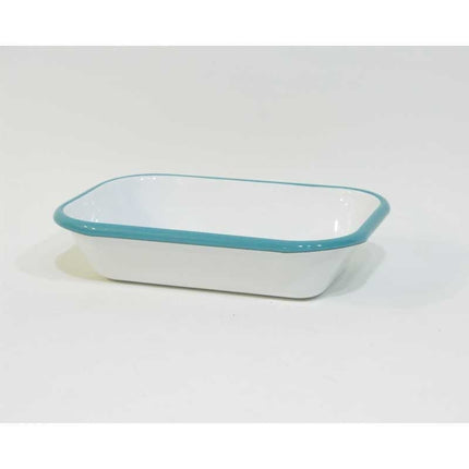 Enamel Appetizer Plate Turquoise Band 16 cm