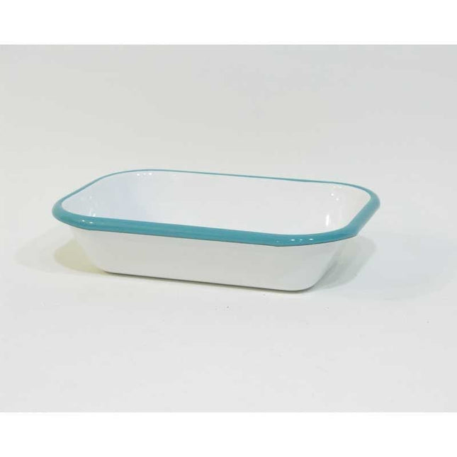 Enamel Appetizer Plate Turquoise Band 16 cm