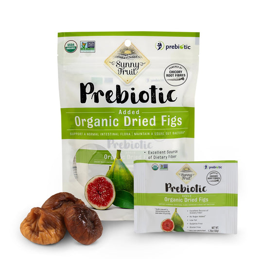 ORGANIC Prebiotic Dried Figs - Sunny Fruit - (5) 1.76oz Portion Packs per Bag | Purely Figs - NO Added Sugars, Sulfurs or Preservatives | NON-GMO & KOSHER