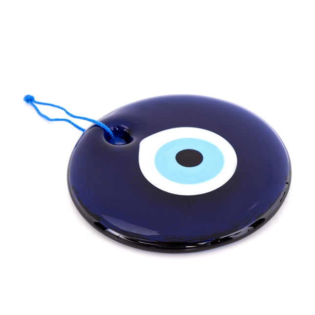 Erbulus 5" Glass Blue Evil Eye Wall Hanging Ornament - Evil Eye Decor - Turkish Handmade Nazar Amulet - Home Protection Charm - Evil Eye Wall Decor Amulet in a Box