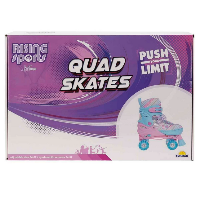 Rising Sports Lighted 4-Wheel Adjustable Skates 34-37