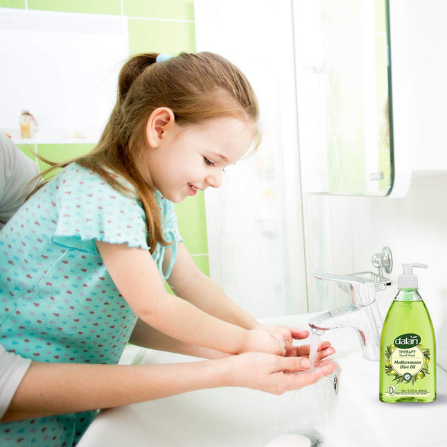 Dalan Therapy Mediterranean Olive Oil Ultra Moisturizing Liquid Hand Soap for Normal and Dry Hands Fresh Clean and Soft Feeling (13.5 Fl Oz / 400 mL (Pack of 4))