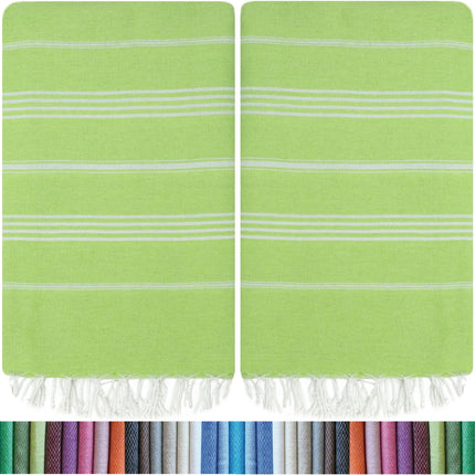 HAVLULAND Turkish Beach Towels, 2 Pack Extra Large Beach Towel, Oversized Sand Free Quick-Dry Pool Towel, Lightweight &amp; Absorbent Bath,Yoga &amp; Travel Towels for Adults - Pistachio