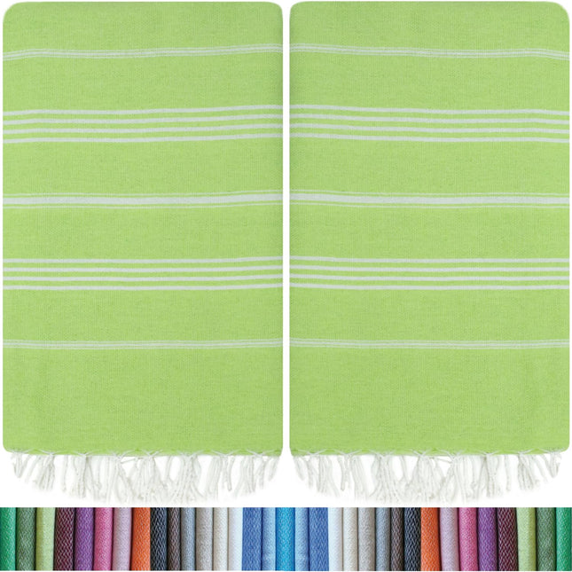 HAVLULAND Turkish Beach Towels, 2 Pack Extra Large Beach Towel, Oversized Sand Free Quick-Dry Pool Towel, Lightweight &amp; Absorbent Bath,Yoga &amp; Travel Towels for Adults - Pistachio
