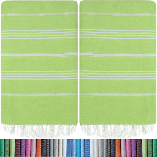 HAVLULAND Turkish Beach Towels, 2 Pack Extra Large Beach Towel, Oversized Sand Free Quick-Dry Pool Towel, Lightweight & Absorbent Bath,Yoga & Travel Towels for Adults - Pistachio