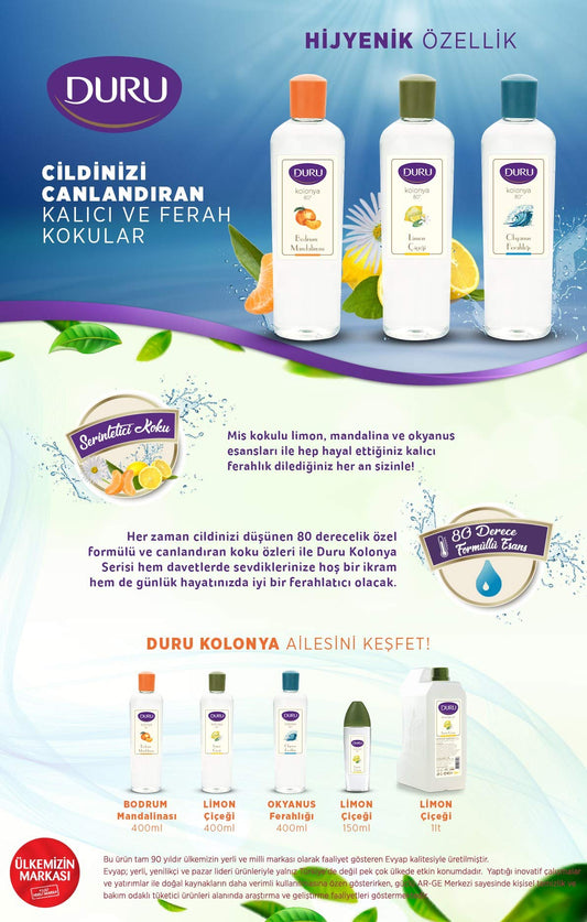 Duru Duru Duru Cologne - Lemon 900ml Plastic Bottle