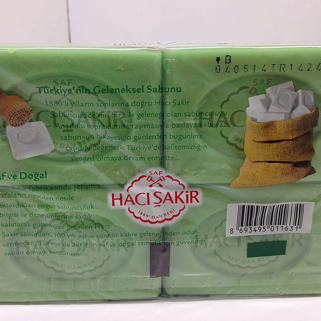 Haci Sakir Olive Oil with Honey Soap, 4 X 175 G, Turkish, Pure and Natural