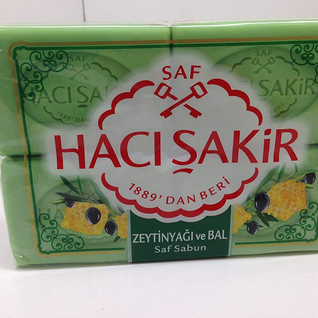 Haci Sakir Olive Oil with Honey Soap, 4 X 175 G, Turkish, Pure and Natural