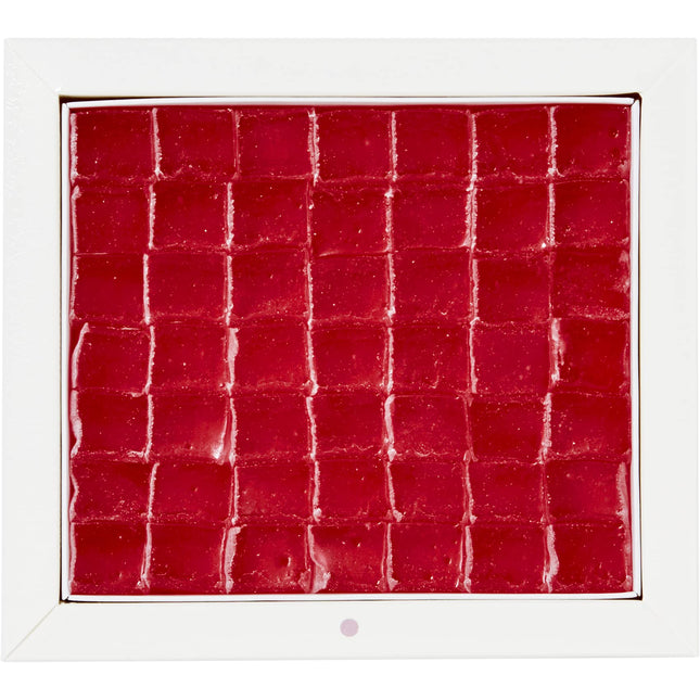 Turkish Delight Pomegranate Flavor, Gourmet Medium Size Snacks Gift Box, Sweet Luxury Traditional Confectionery, Vegan Soft Candy Dessert Loukoumi, Nuts & Glucose-Free Turkish Delight, Approx. 42Pcs, 16oz.