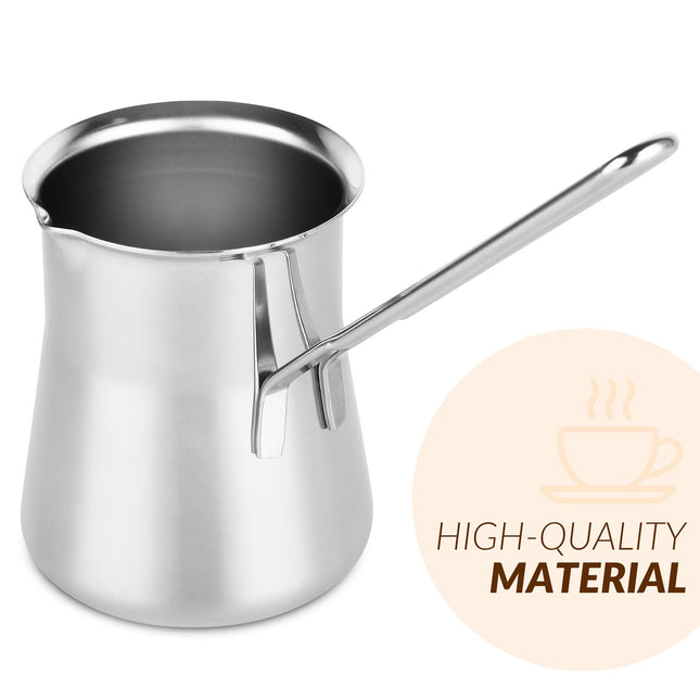 Caizen Coffee Quality Turkish Coffee Pot - Turkish Coffee Maker, Chai Pot, Arabic Coffee Pot, Briki Greek Coffee Pot, Greek Briki, Turkish Coffee Cezve, Turkish Coffee Pot Ibrik (24oz)