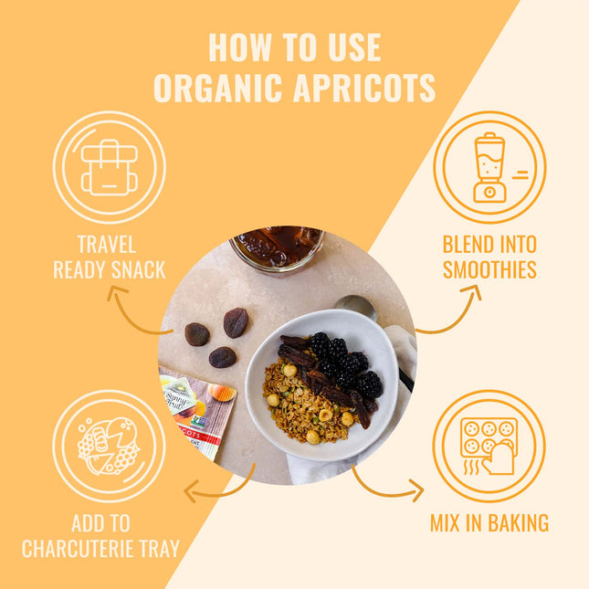 Sunny Fruit Soft Organic Turkish Dried Apricots, 2 Pound Bulk Bag | Healthy, Sweet Snack | ORGANIC, NON-GMO, VEGAN, HALAL, KOSHER, NO PRESERVATIVES, NO SUGAR ADDED