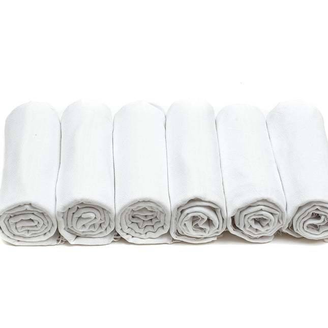 HAVLULAND Turkish Beach Towels Oversized -100% Turkish Cotton Super Soft Lightweight - Absorbent and Quick Drying Bath Towel - Sand Free Beach Towel - Turkish Towels for Adults (White, 6 Pack)