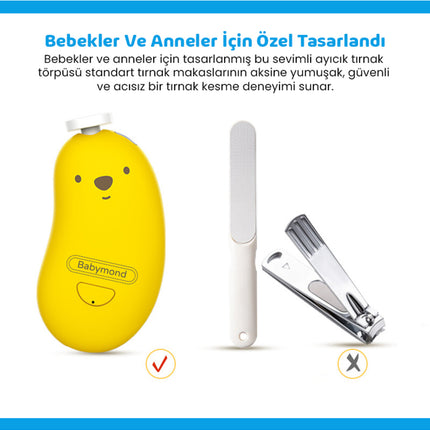 Cute Bear Baby &amp; Mom Electric Light Nail File (6 Heads)
