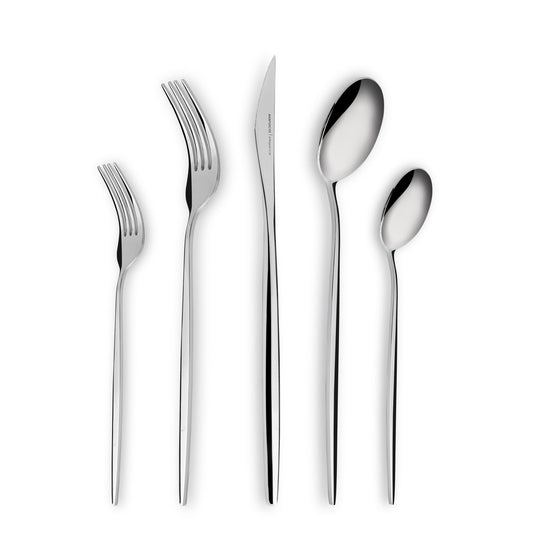 Karaca New Porto Elegance 60-Piece Cutlery Set for 12 People, Tablespoons, Table Forks, Premium Quality, Healthy and Hygienic, Modern Design, Stainless Steel Cutlery Set