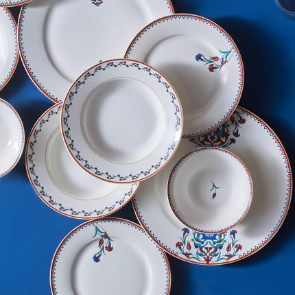 Karaca Nakkas 24-Piece Porcelain Dinner Set for 6 People, Unique Design, Crockery and Plates, Daily and Special Occasions, Chic and Elegant Table Service