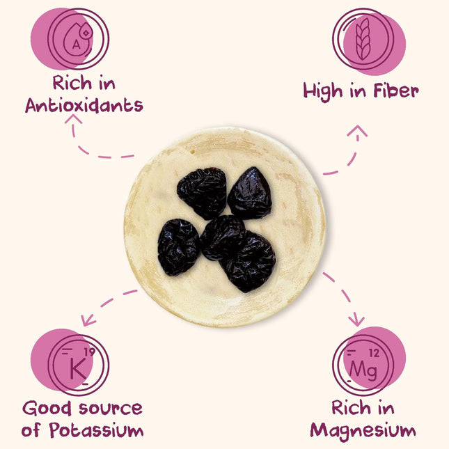 Sunny Fruit Organic Probiotic Prunes - 1 Bag (5 Individual Portion Packs) | Convenient Dried Plums Snack with Live Probiotics | ORGANIC, NON-GMO, KOSHER, HALAL, NO PRESERVATIVES, NO SUGAR ADDED