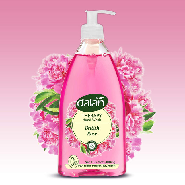 Dalan Therapy British Rose Ultra Moisturizing Liquid Hand Soap for Normal and Dry Hands Fresh Clean and Soft Feeling (13.5 Fl Oz / 400 mL (Pack of 1))