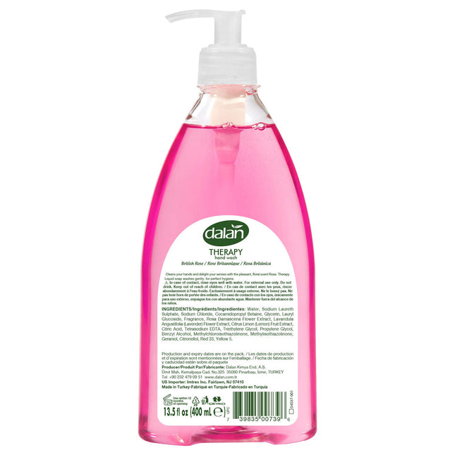 Dalan Therapy British Rose Ultra Moisturizing Liquid Hand Soap for Normal and Dry Hands Fresh Clean and Soft Feeling (13.5 Fl Oz / 400 mL (Pack of 1))