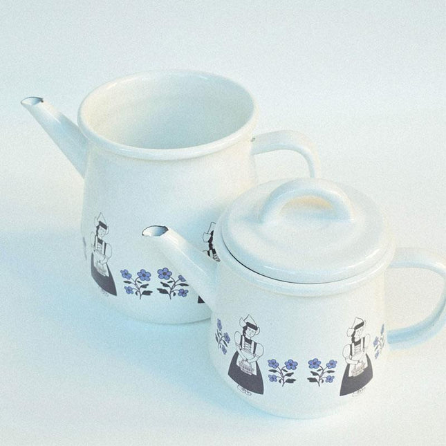 Enamel Teapot with Ethnic Pattern