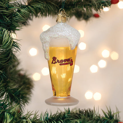 Braves Glass of Beer Ornament