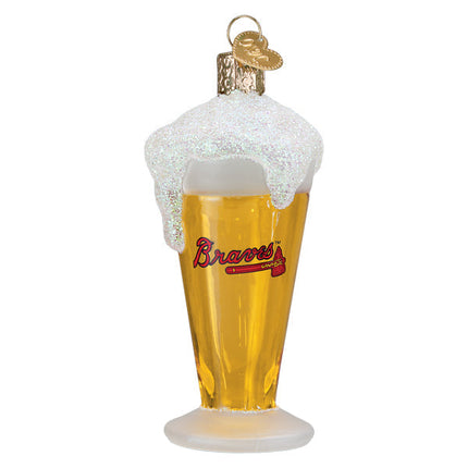 Braves Glass of Beer Ornament