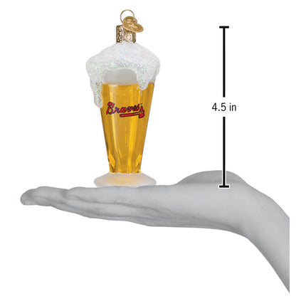 Braves Glass of Beer Ornament