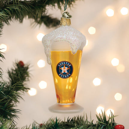 Astros Glass of Beer Ornament