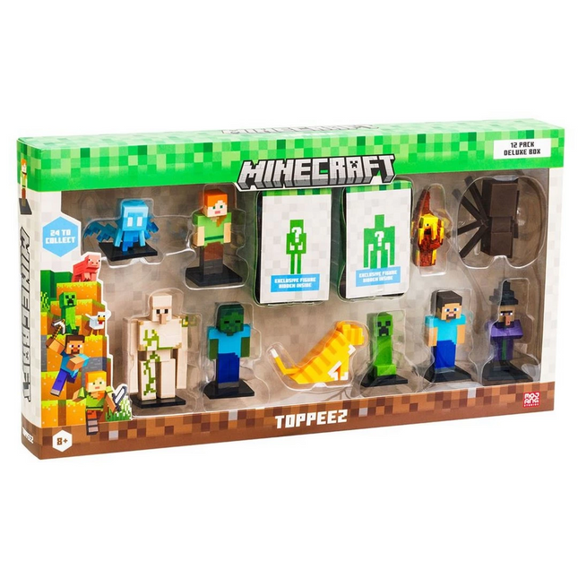 Minecraft 3D Figure Toppeez 12-Piece Deluxe Set