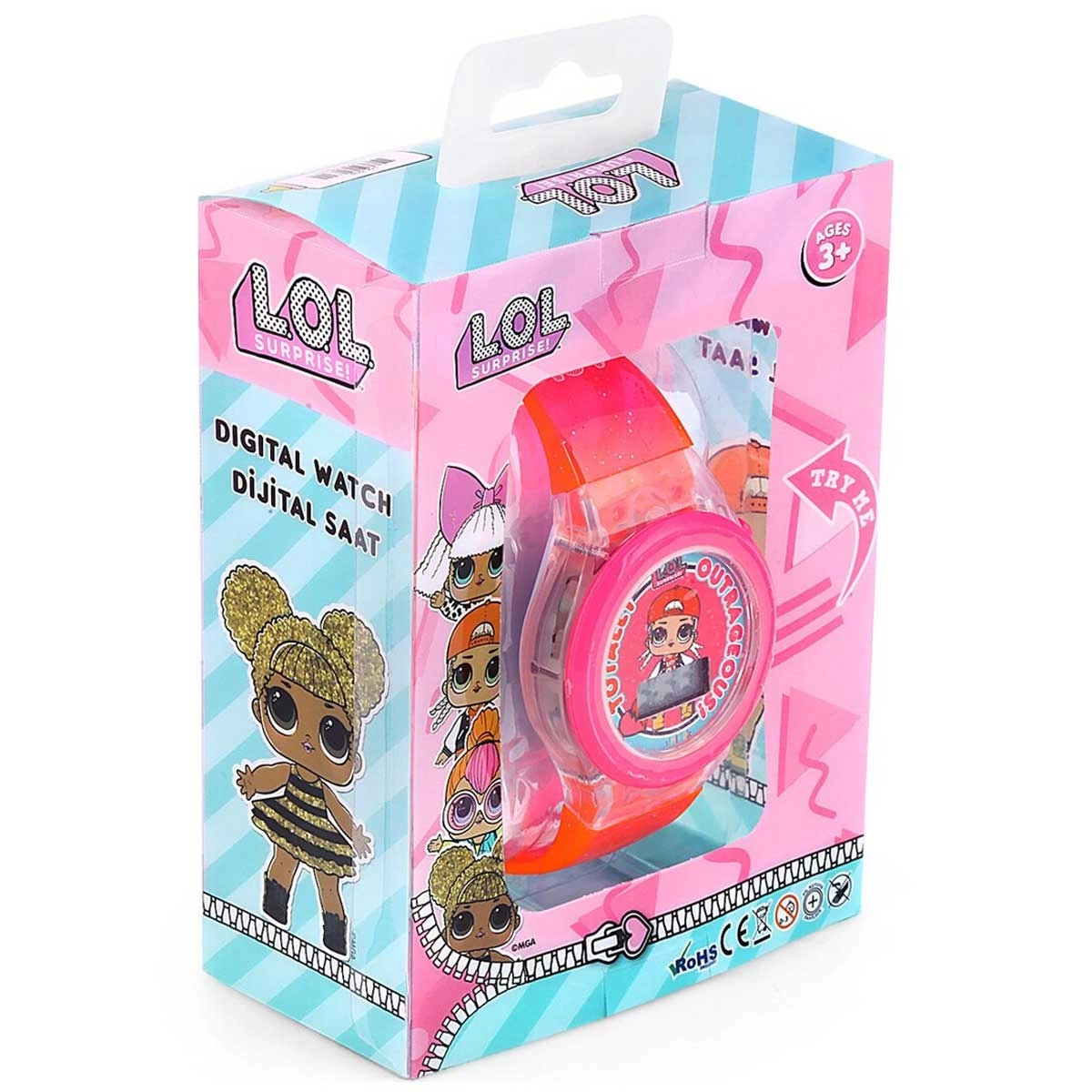 MiniFlak Licensed LOL Surprise LOL7210 Kids Pink Light Children's Wristwatch