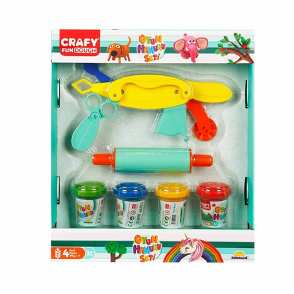 Play Dough Shaping Set 200 gr 6 Piece Pink Rolling Pin