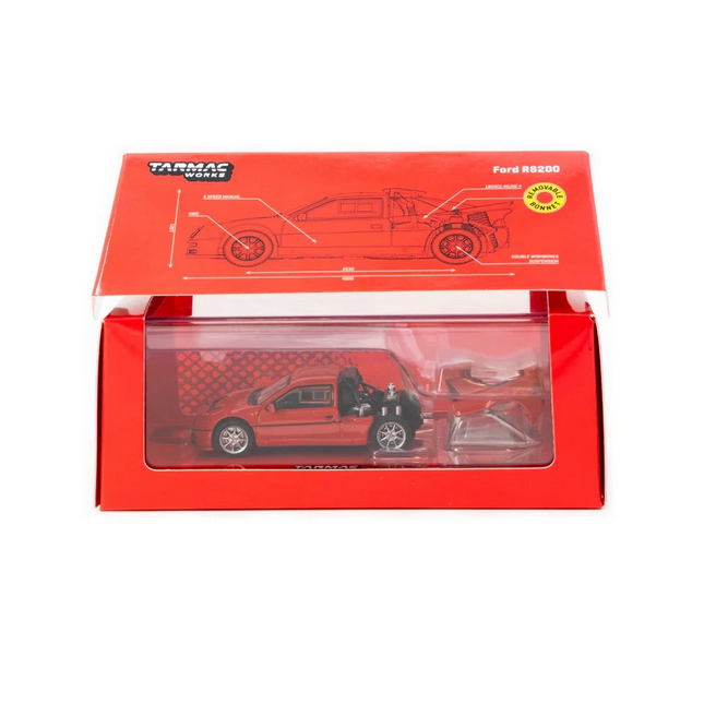 Tarmac Works 1/64 Ford RS200 Red
