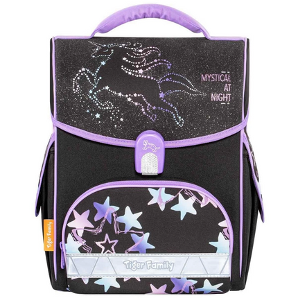 Star Patterned Black School Bag