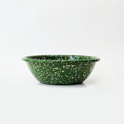 Enamel 20 cm Bowl Sprinkled Pattern Green