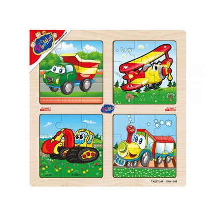 Wooden Educational 4-Piece Puzzle