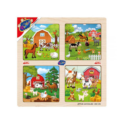 Wooden Educational 4-Piece Puzzle