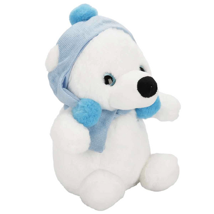 Plush Polar Bear with Hat and Scarf 30 cm S00004773