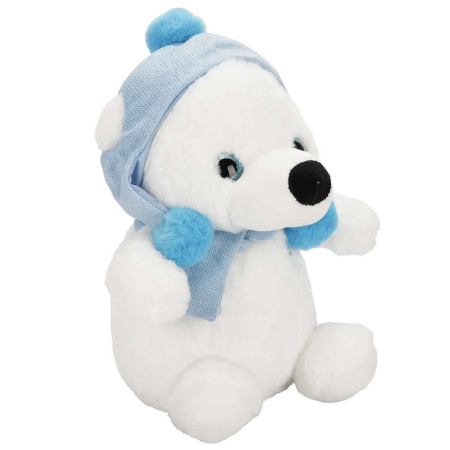 Plush Polar Bear with Hat and Scarf 30 cm S00004773
