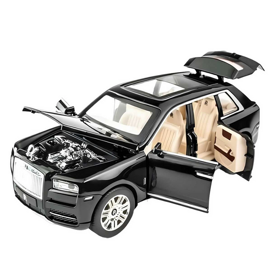Metal Rolls Royce in a Transparent Box