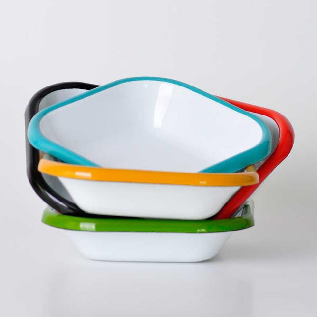 Enamel Square Mini Appetizer Plate Red 11 cm