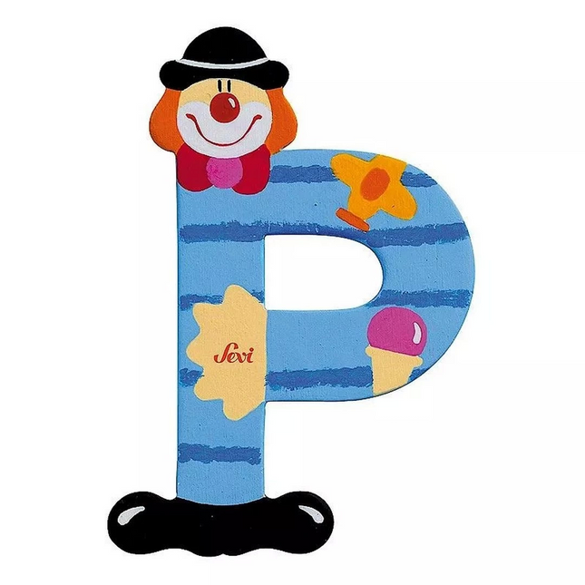 Clown Wooden Letter P