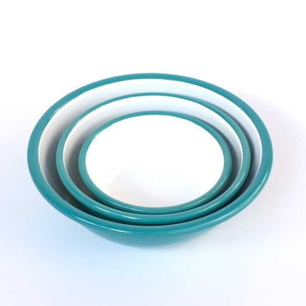 Enamel Bowl Set of 3 Turquoise