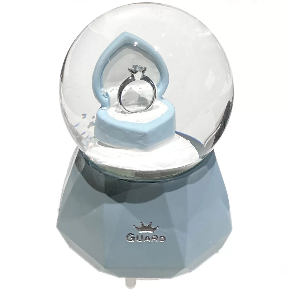 Heart-Shaped Single Stone Snow Globe with Lights and Music