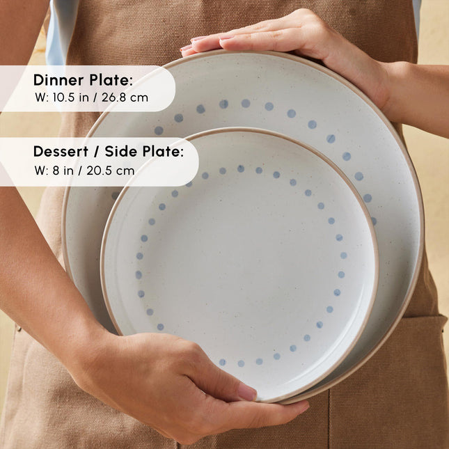 Karaca Haag Glaze Stoneware Dinnerware Set (16-Piece) - Kitchen Dishware Dining Set for 4 People - Microwave Safe Dinner Plates and Bowls Set (Multi)